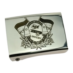 Koppelschloss silbern-poliert - Beispielgravur #2 Koppelschloss silbern-poliert - Beispielgravur #2