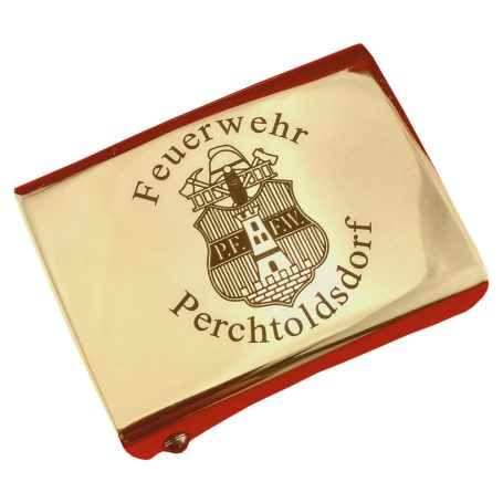 Koppelschloss golden-poliert - Beispielgravur #5 Koppelschloss golden-poliert - Beispielgravur #5