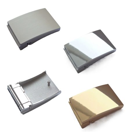 Gravurfähige Gürtelschließen in silbernen und goldenen Oberflächen Gravurfähige Gürtelschließen in silbernen und goldenen Oberflächen