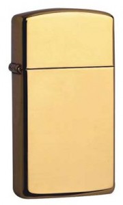 Zippo Slim Messing poliert